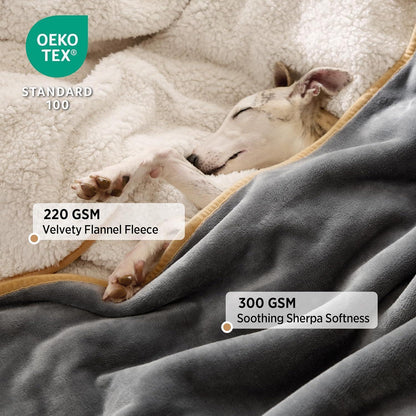 Wasserdichte Hundedecke Sherpa Fleece Olivgrün XL