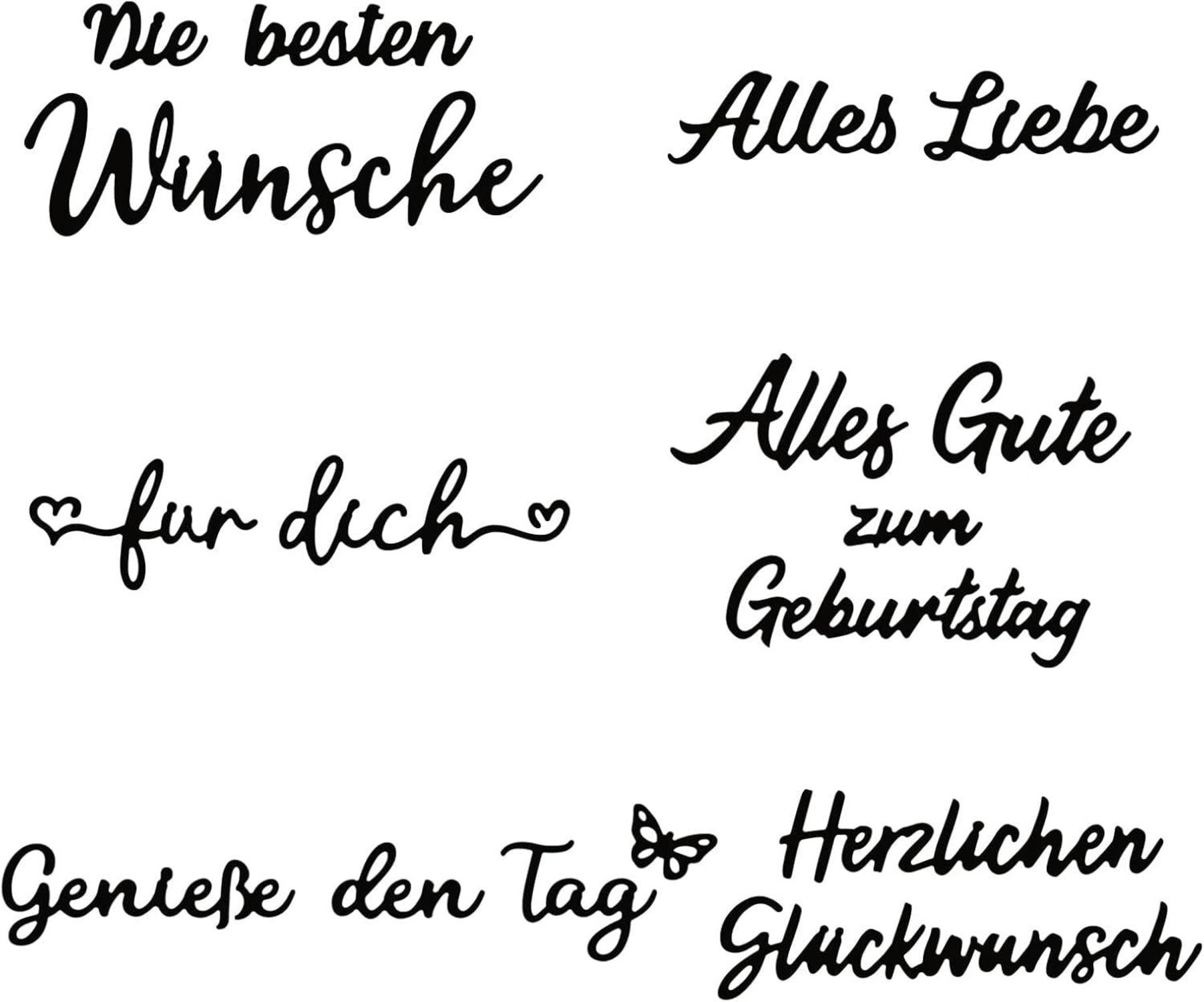Stanzschablonen Schriften Geburtstag Scrapbooking Karten