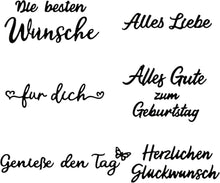 Stanzschablonen Schriften Geburtstag Scrapbooking Karten