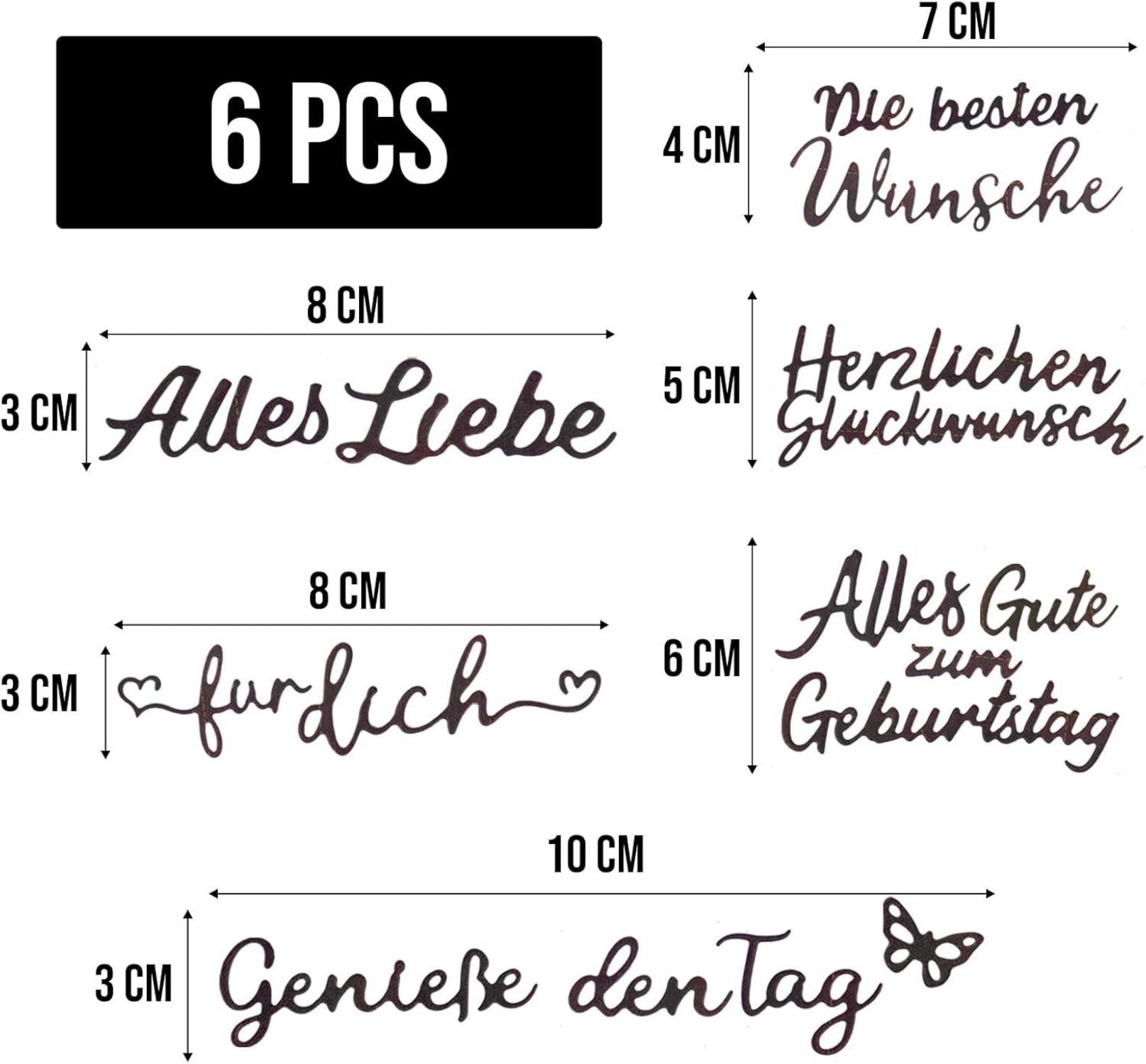 Stanzschablonen Schriften Geburtstag DIY Scrapbooking Karten