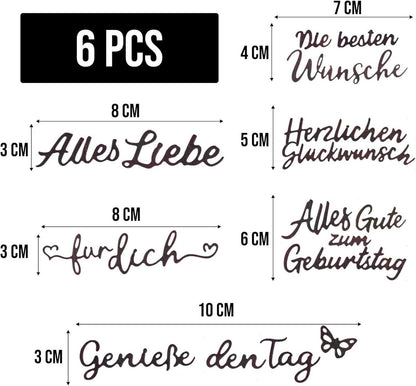 Stanzschablonen Schriften Geburtstag DIY Scrapbooking Karten
