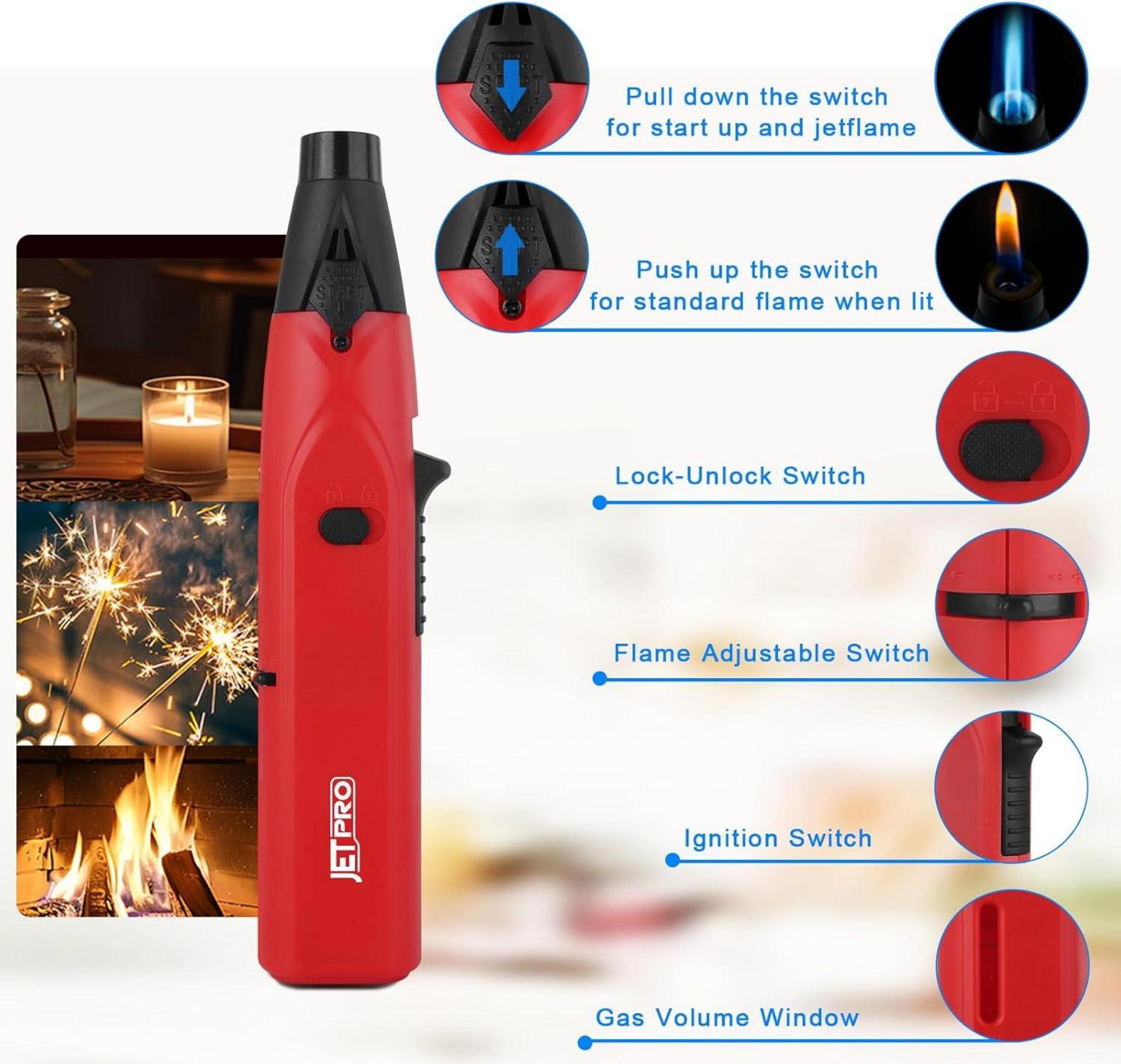 SUPRUS Rechargeable USB Stick Lighter Flame Adjustable