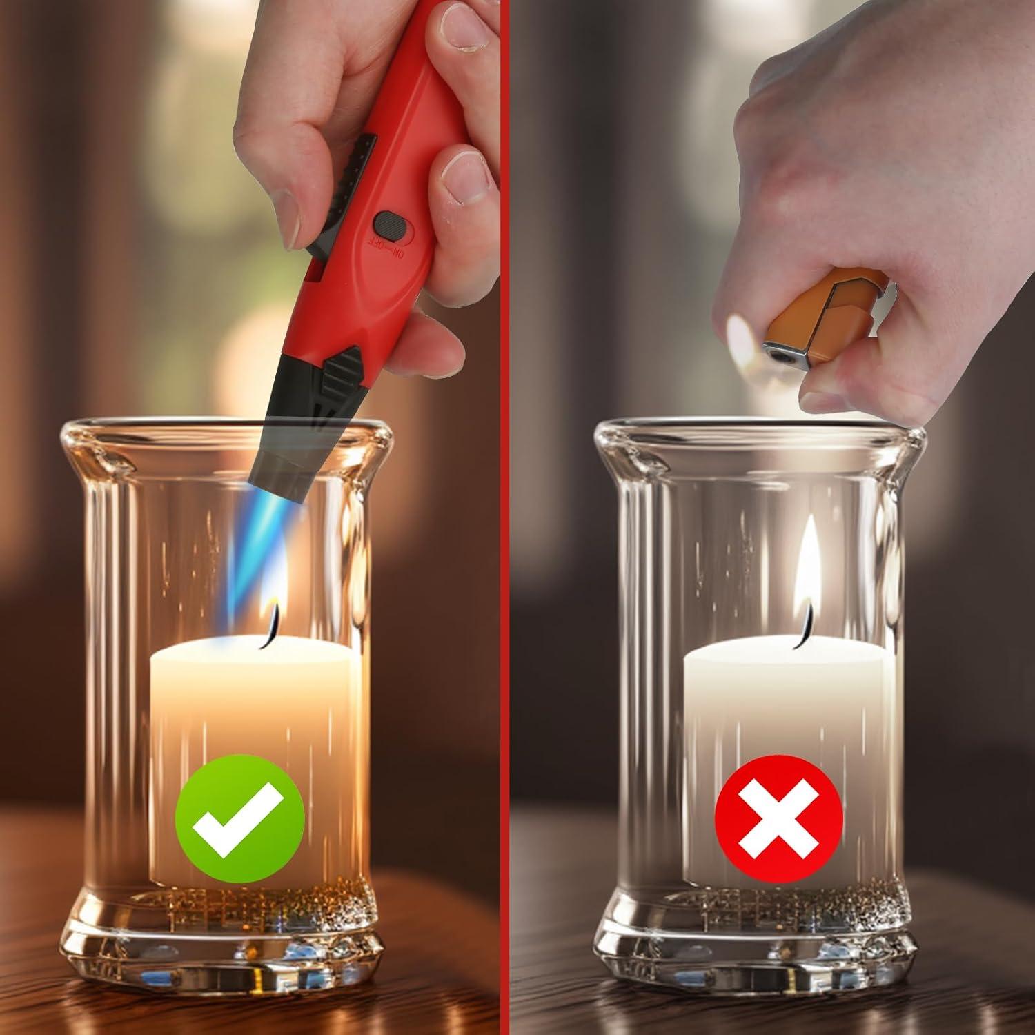 SUPRUS Rechargeable USB Lighter Windproof Flameless Plasma Torch Gray+Red