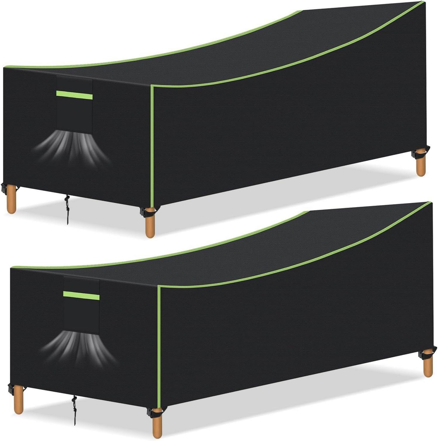 Gartenliege Abdeckung 2 STK wasserdicht 200x75x40/70cm Oxford Schwarz