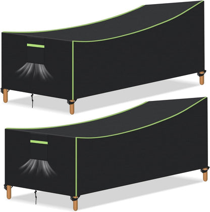 Gartenliege Abdeckung 2 STK wasserdicht 200x75x40/70cm Oxford Schwarz