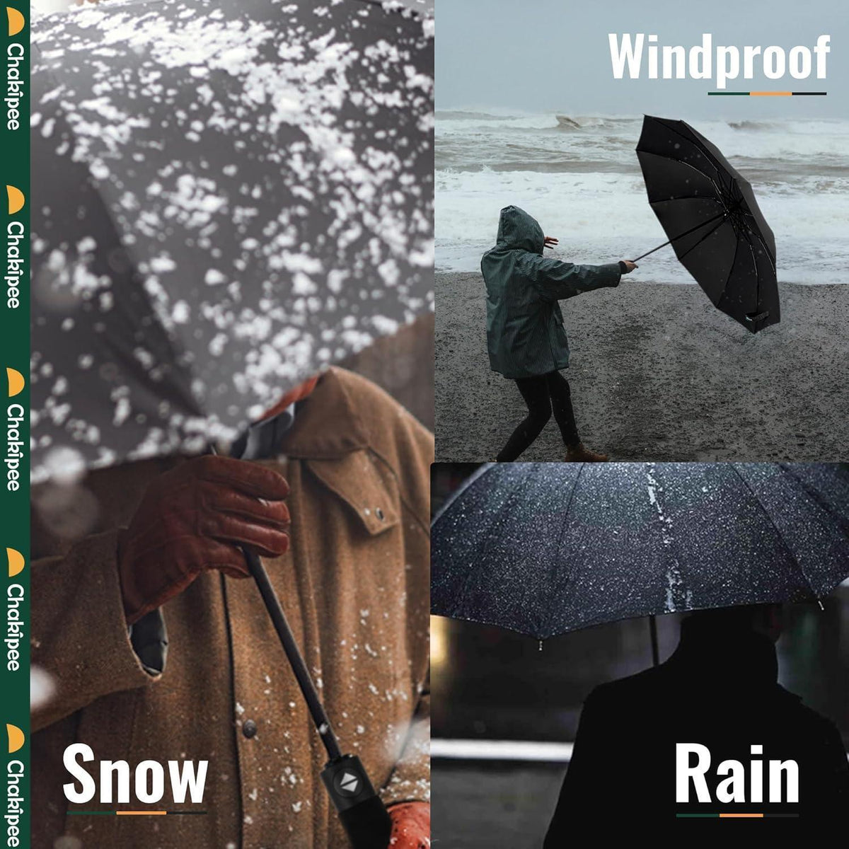 Kompakter Reise Regenschirm Sturmfest – Umgekehrter Faltschirm Blau