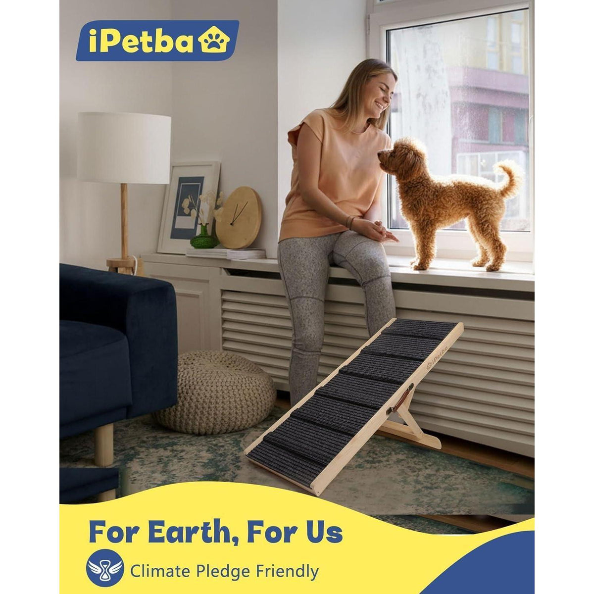 Hunderampe Bett & Sofa – Verstellbar, Anti-Rutsch, Für kleine & mittel Hunde