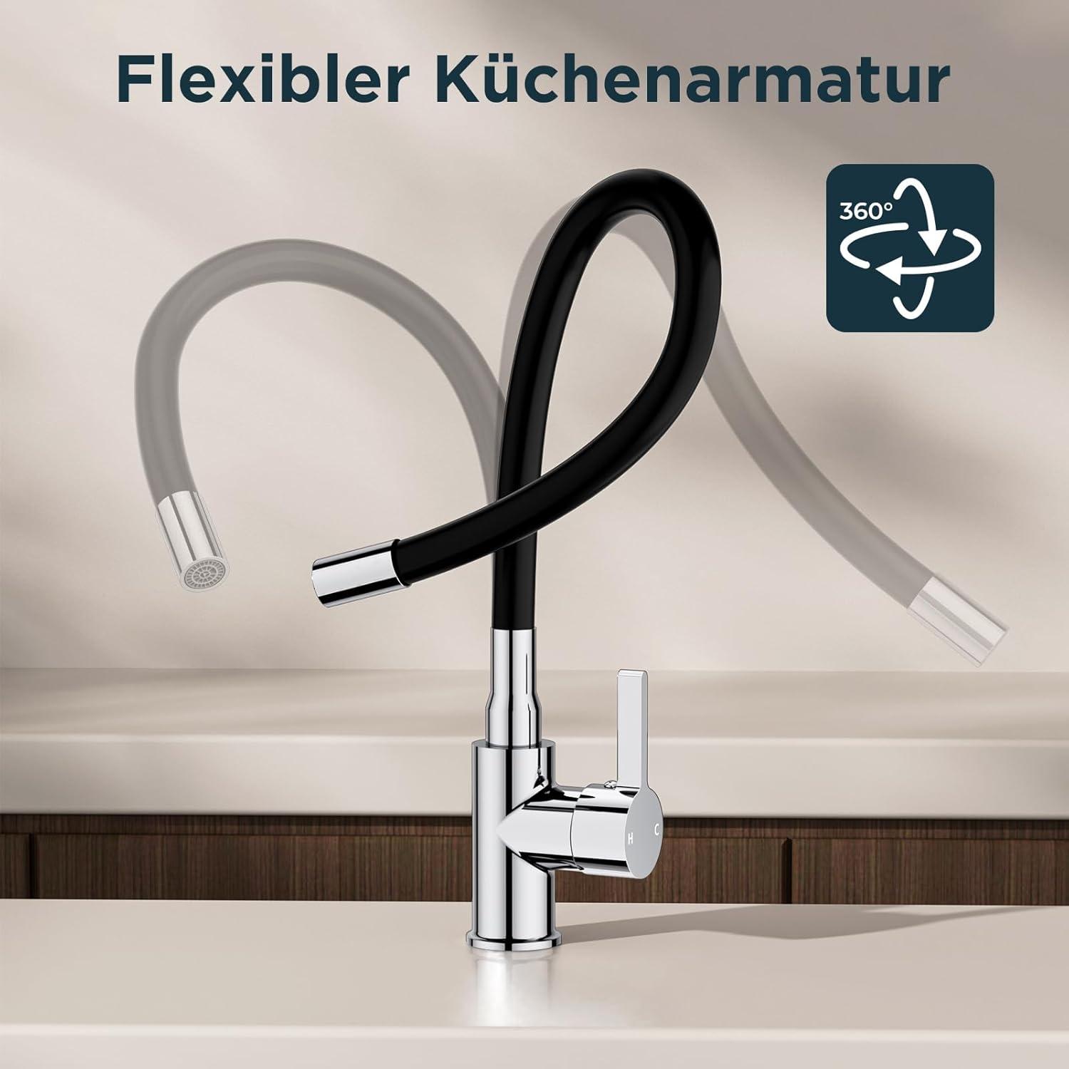 360° Drehbare Küchenarmatur Edelstahl Wassersicher
