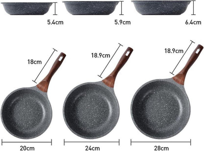 RIOVARM Induktion Bratpfanne Set 20 24 28 cm, Antihaft