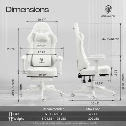 Gaming Stuhl mit Massagefunktion, Fußstütze, Ergonomischer