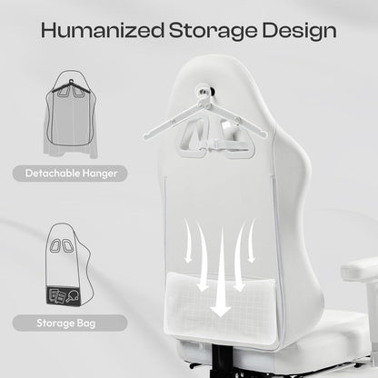 Gaming Stuhl mit Massagefunktion, Fußstütze, Ergonomischer