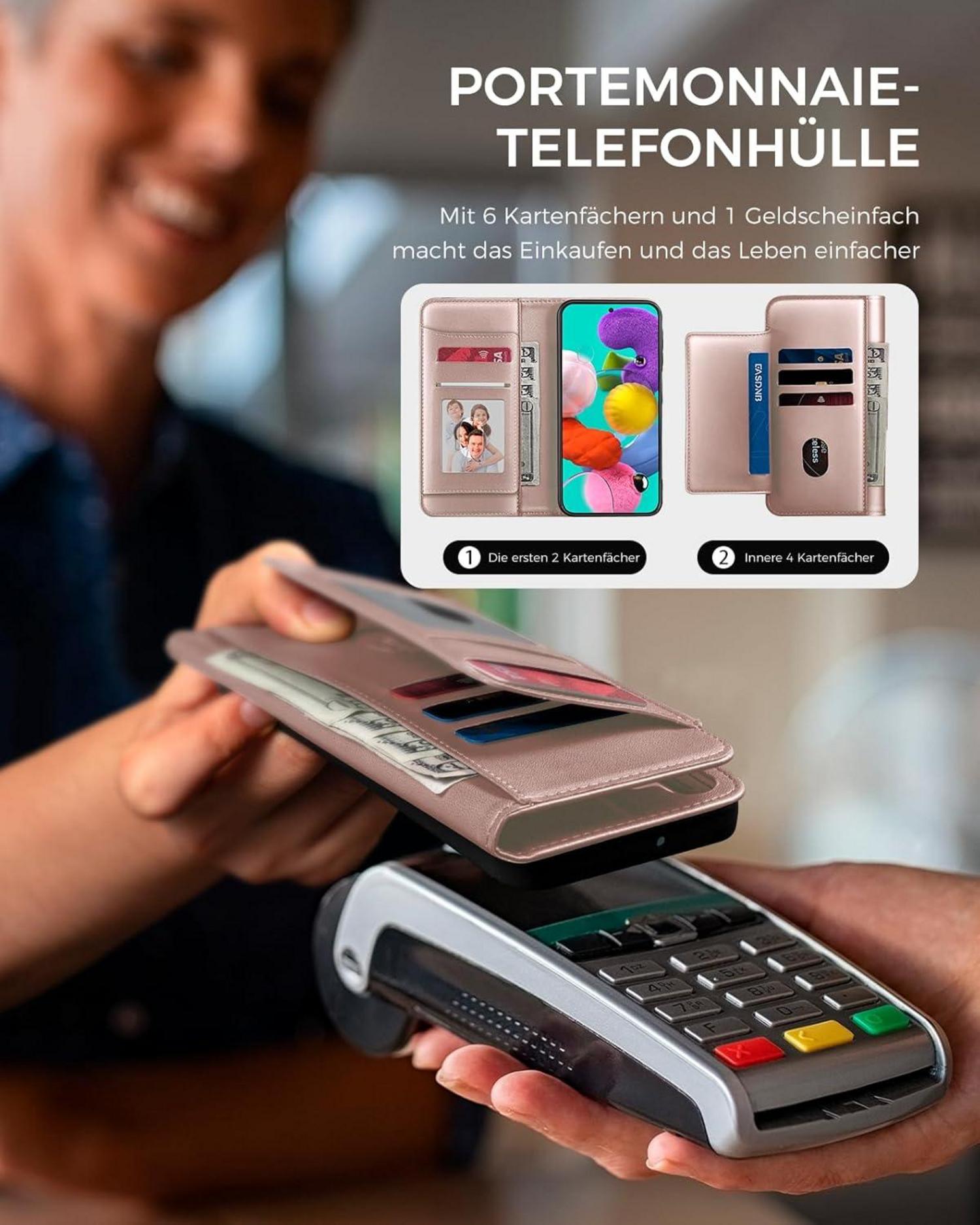 Handyhülle Samsung Galaxy A51 Schutzhülle RFID Rosegold