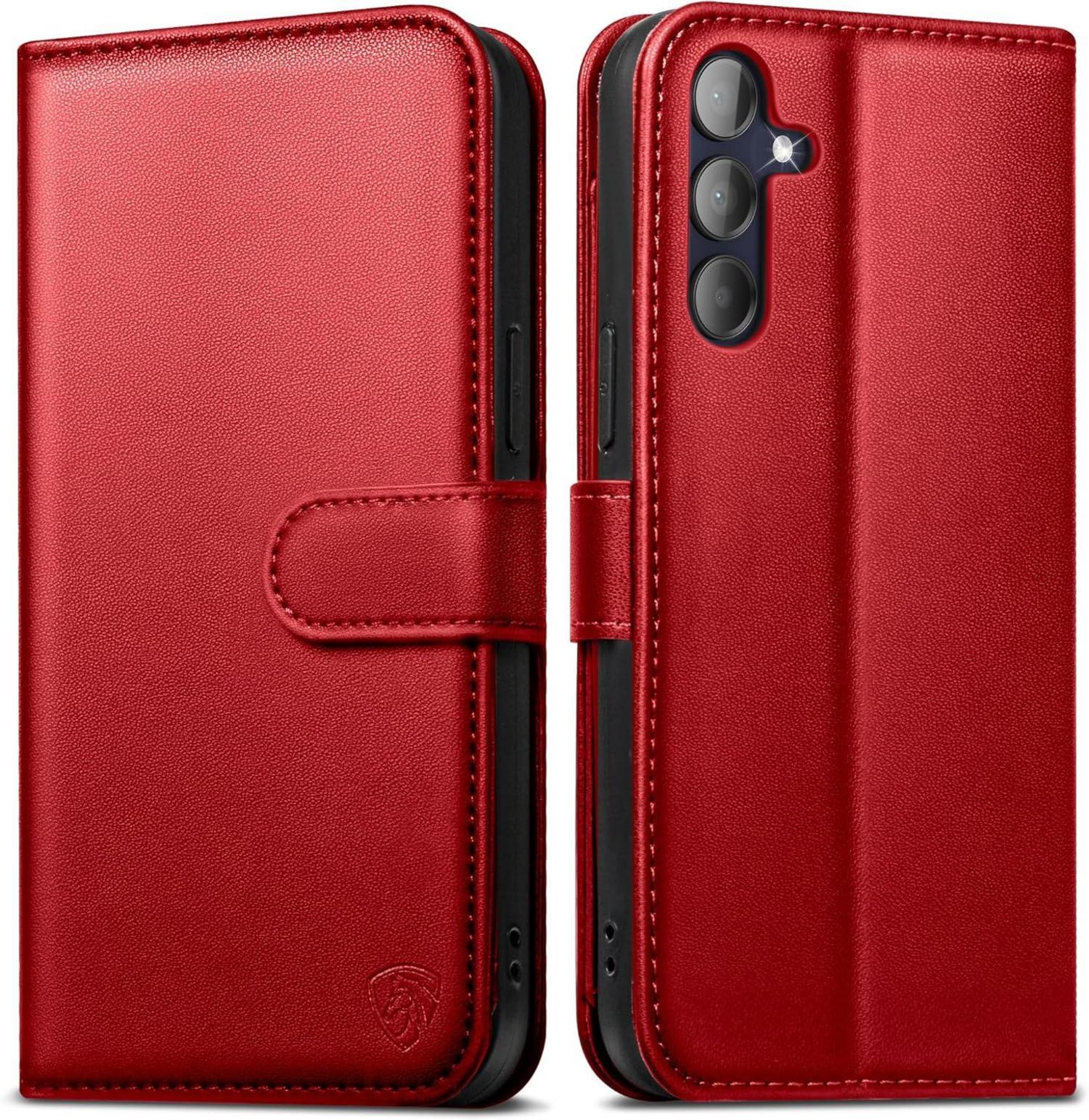 Samsung Galaxy A15 Klapphülle Rot mit Standfunktion & RFID Blocker