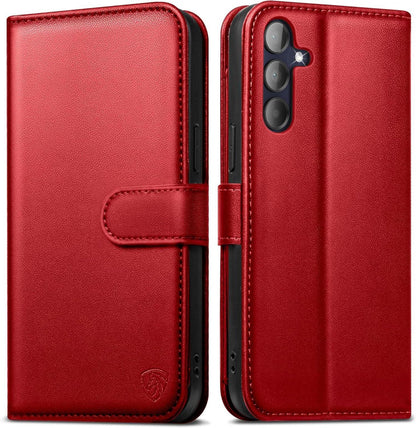 Samsung Galaxy A15 Klapphülle Rot mit Standfunktion & RFID Blocker