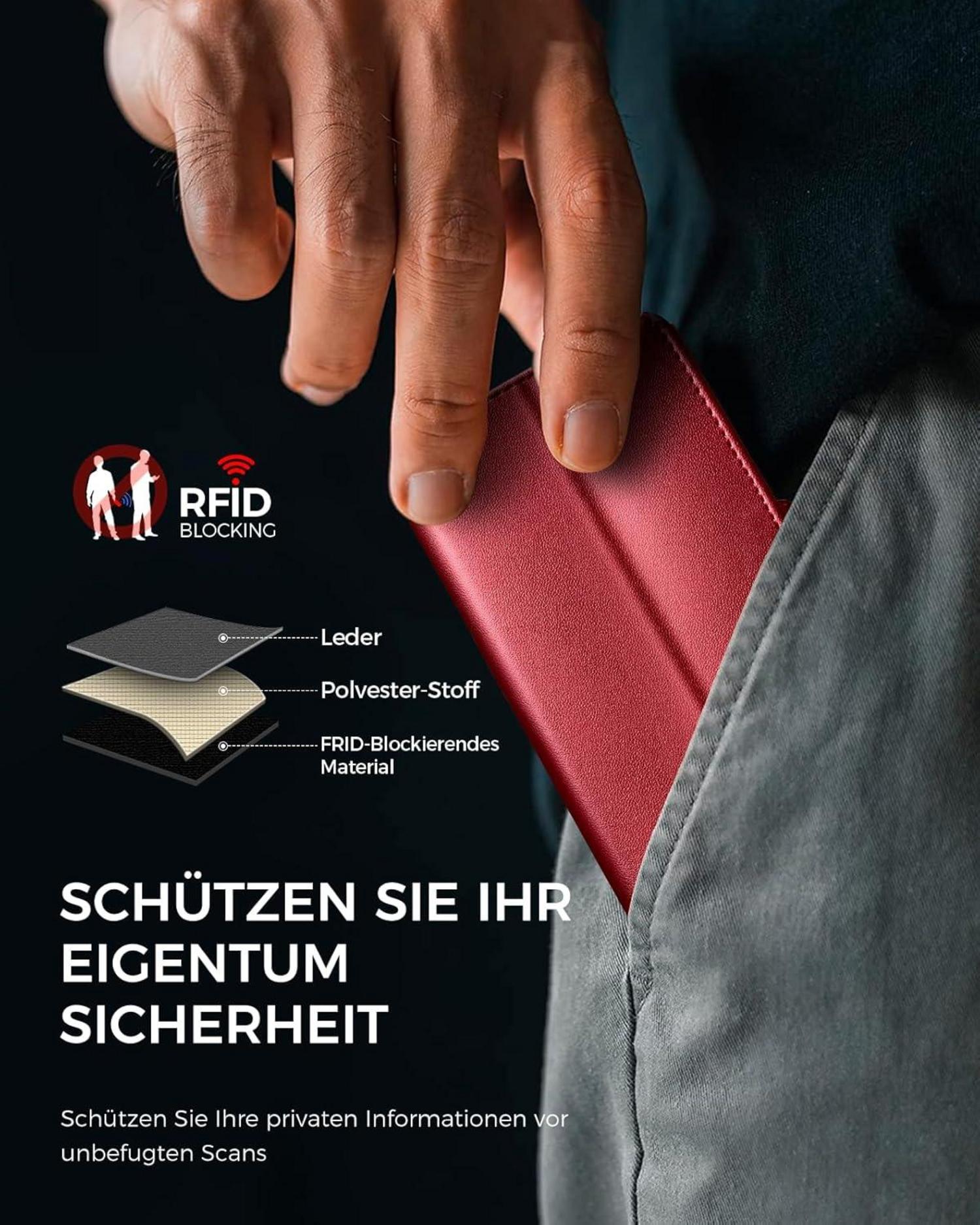 Handyhülle Samsung Galaxy S20 FE Schutzhülle mit RFID, Kartenfächer, Standfunktion Rot