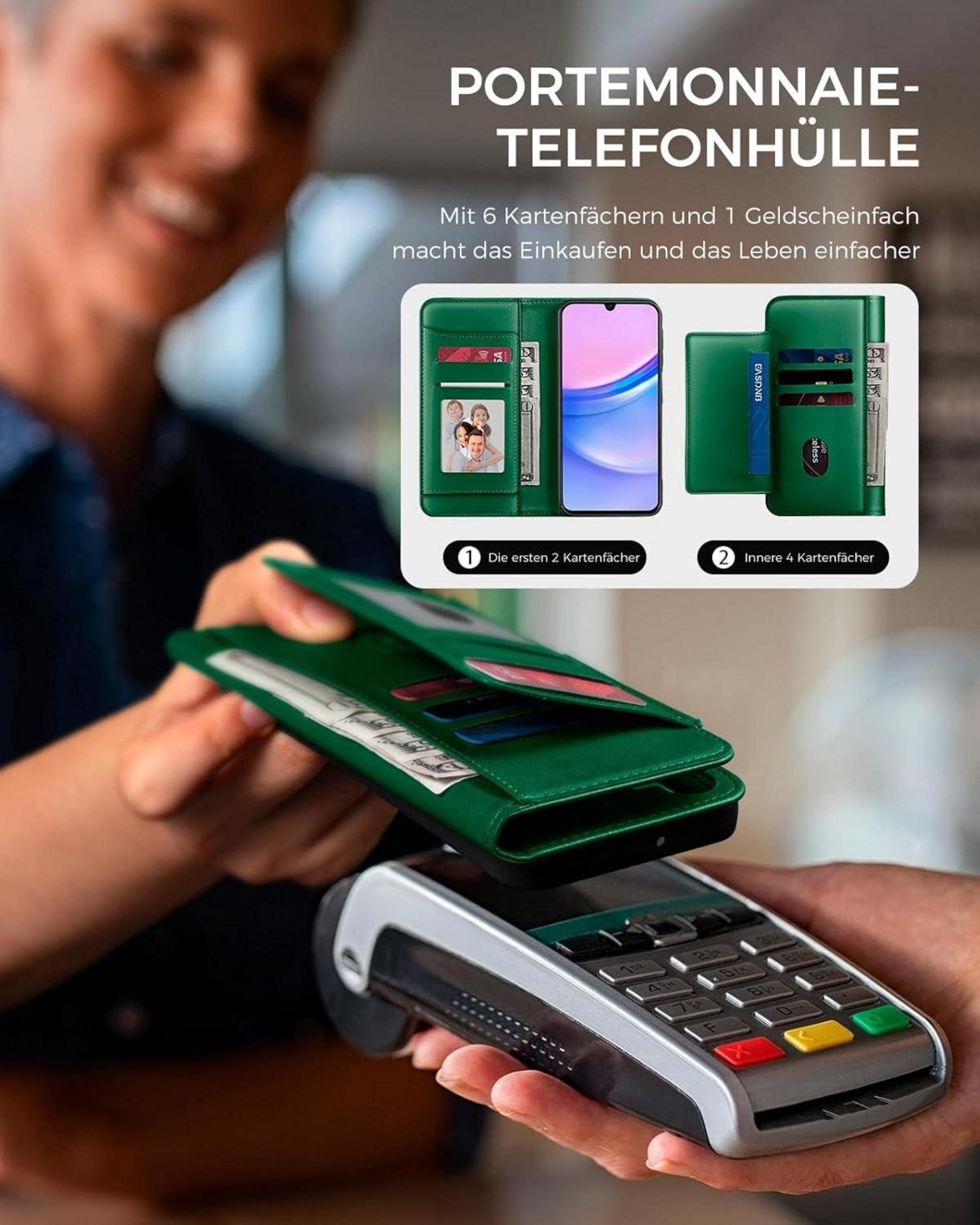 Handyhülle Samsung Galaxy A15 Leder RFID Schutz mit