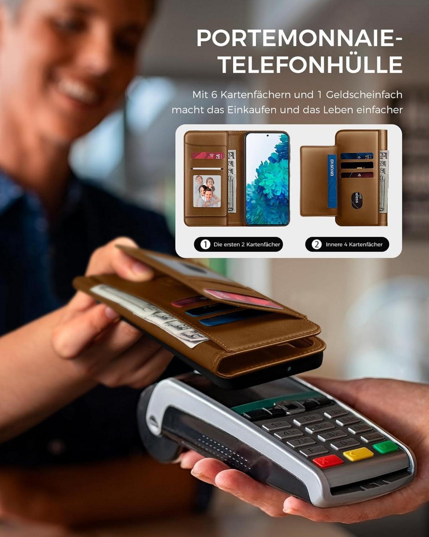 Handyhülle Samsung Galaxy S20 FE Schutzhülle RFID Standfunktion Braun