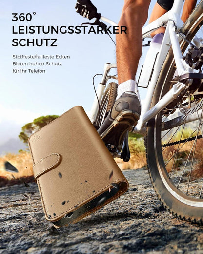 Handyhülle Samsung Galaxy A51 Leder RFID Braun Standfunktion