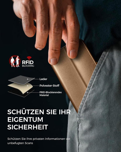 Samsung Galaxy A51 Handyhülle Braun RFID Blocker Standfunktion
