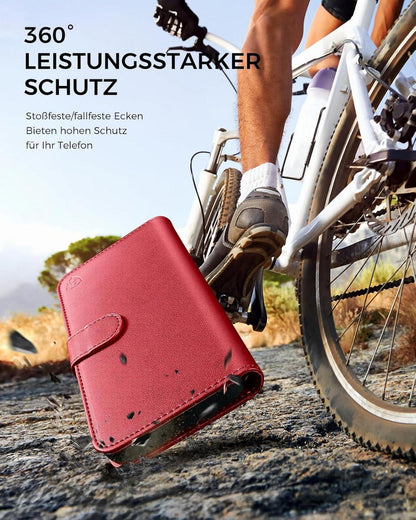 Handyhülle Samsung Galaxy A51 Schutzhülle Rot Leder RFID Blocker