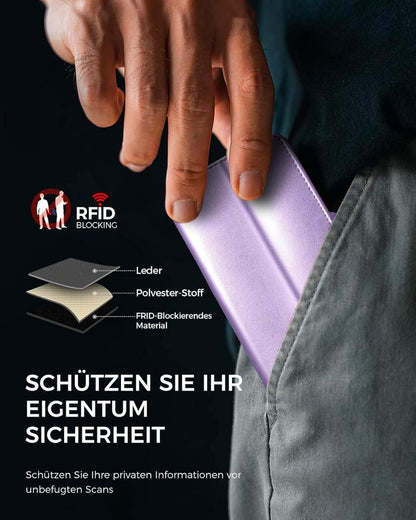 Samsung Galaxy S20 FE Handyhülle: Premium Lederhülle mit Panzer Glas, RFID Blocker, Standfunktion - LightLila