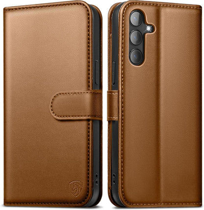 Samsung Galaxy S24 5G Handyhülle Wallet Leder Magnet Braun