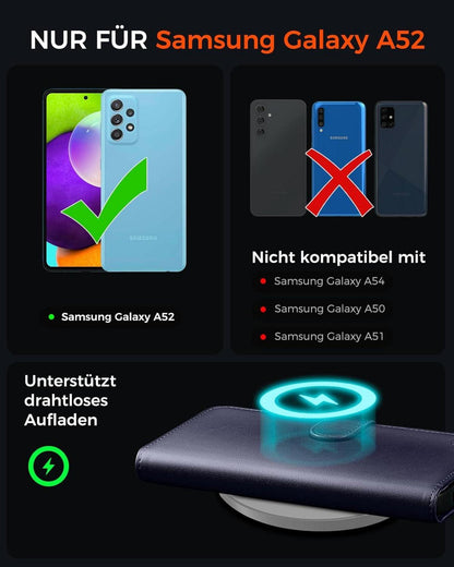 Samsung Galaxy A52S 5G Klapphülle Blau mit Panzer Schutz Glas RFID