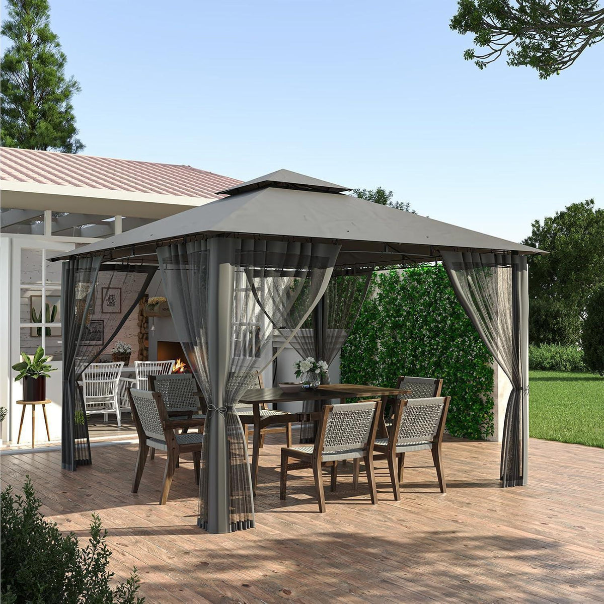 Wasserdichter Gartenpavillon 2.8x2.8m mit Moskitonetz