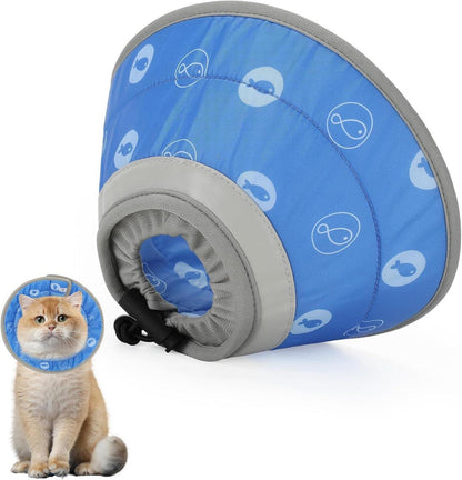 Katze Halskrause Wasserabweisend Weich Blau M
