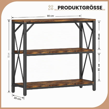 3-stöckiger Konsolentisch mit Stauraum & Industriell Stil