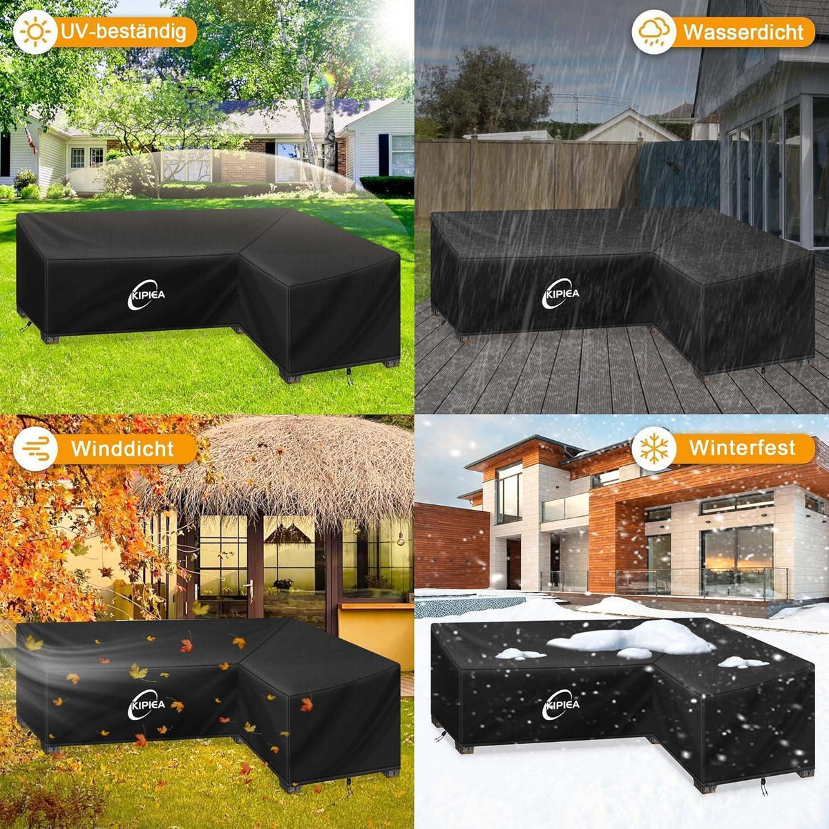 Loungemöbel Abdeckung L-Form Wasserdicht & Winterfest