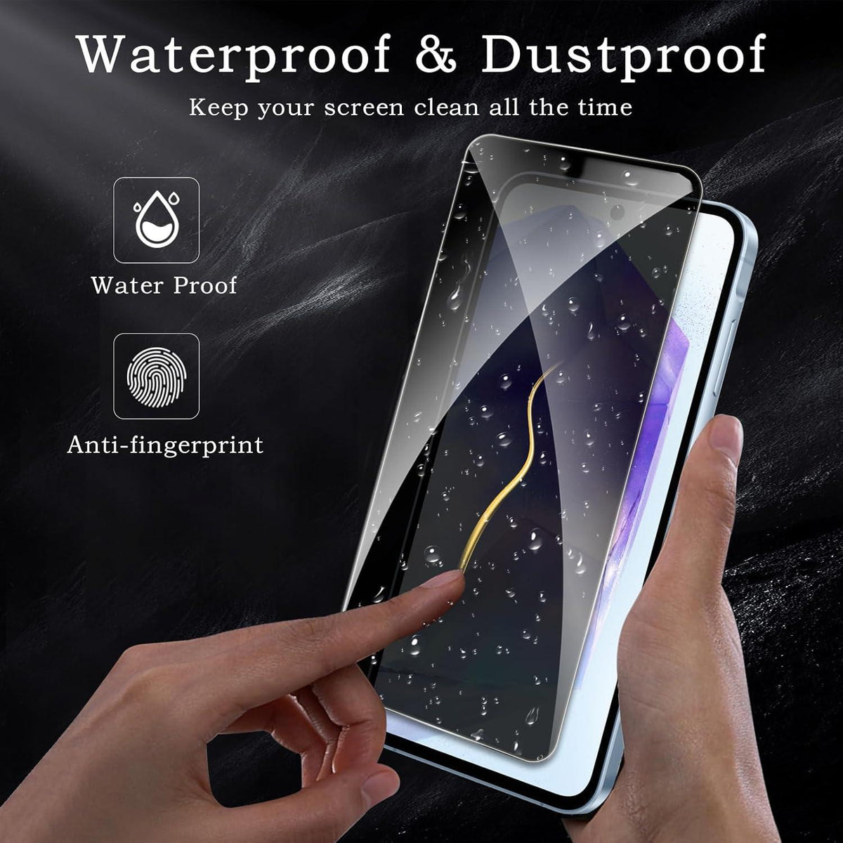 2er Pack Samsung Galaxy A55/A35 Sichtschutzfolie 9H Anti-Spy Panzer Glas Kristallklar