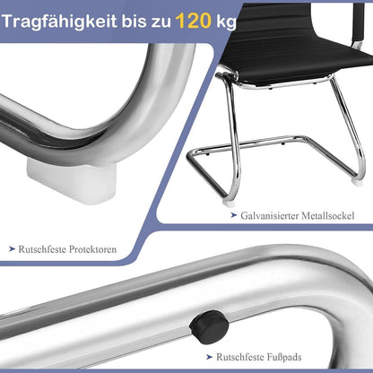 Moderner Bürostuhl 2er Set – Schwarz, Ergonomisch & Komfortabel