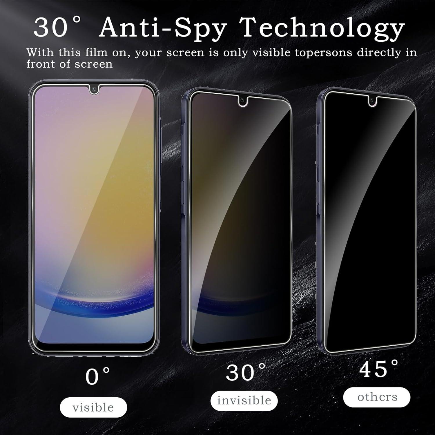 2 Stück Samsung Galaxy A25/A15 Sichtschutzfolie | Anti-Spy Glas | 9H