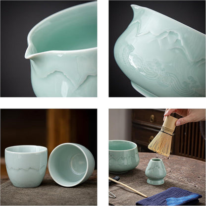 TEANAGOO Matcha Set Schale Schneebesen Bambus 7 Stück 2 Tassen