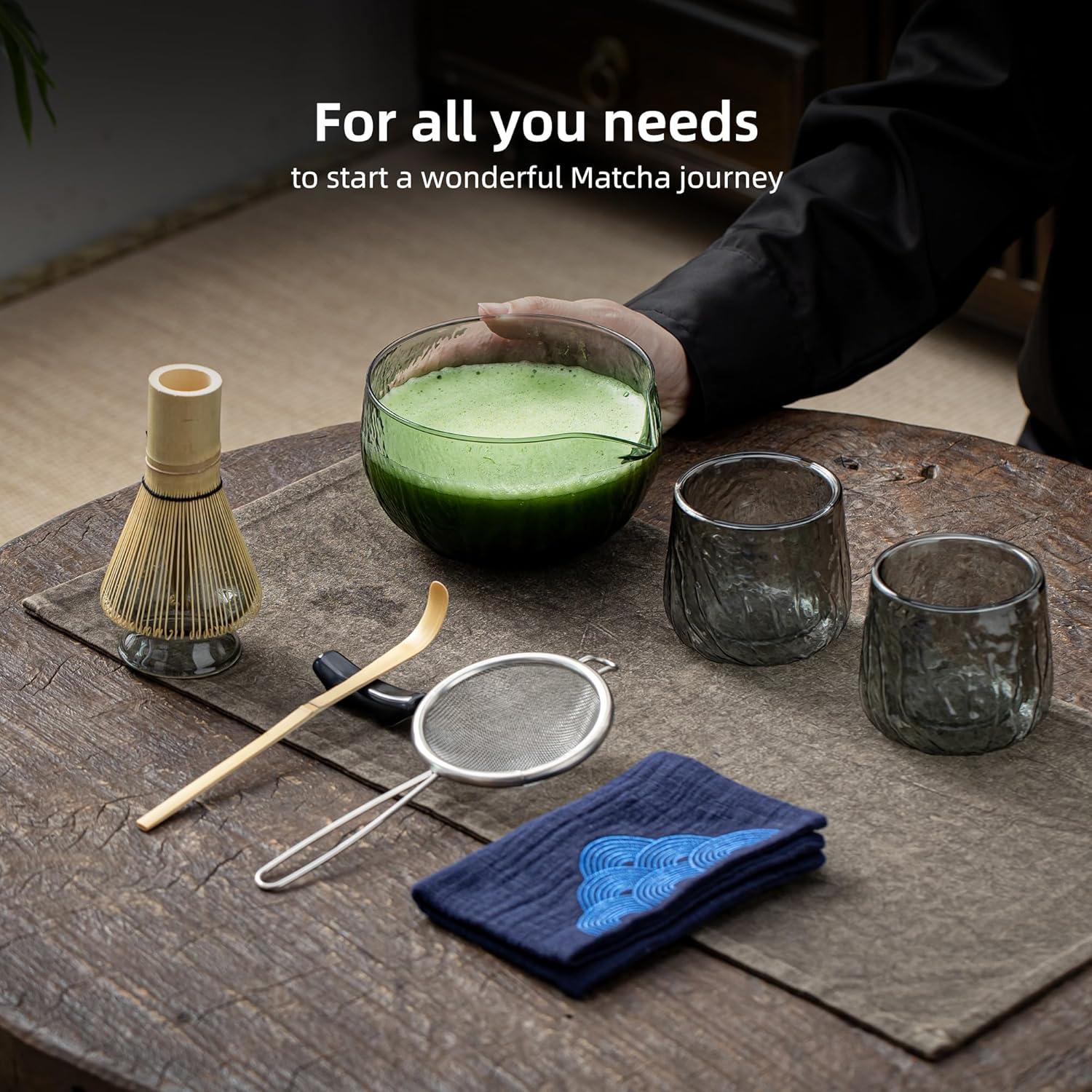 Matcha Set Bambus Schale Schneebesen Teezubereitung