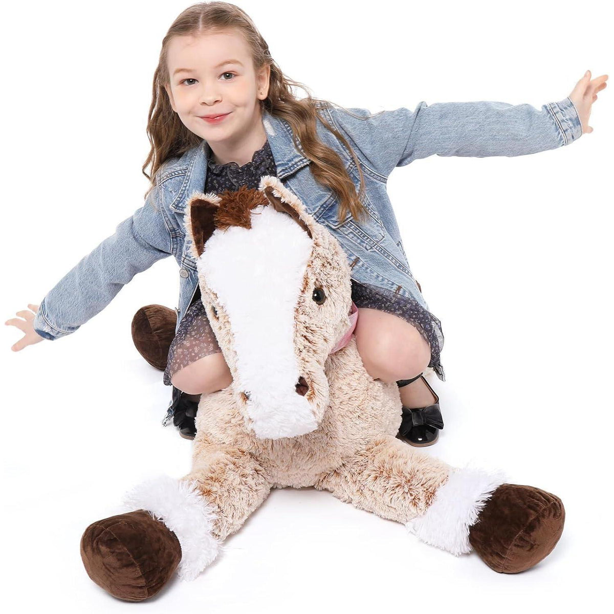 Riesen Pferd Kuscheltier 120cm - Weiches Plüsch Pony Geschenk