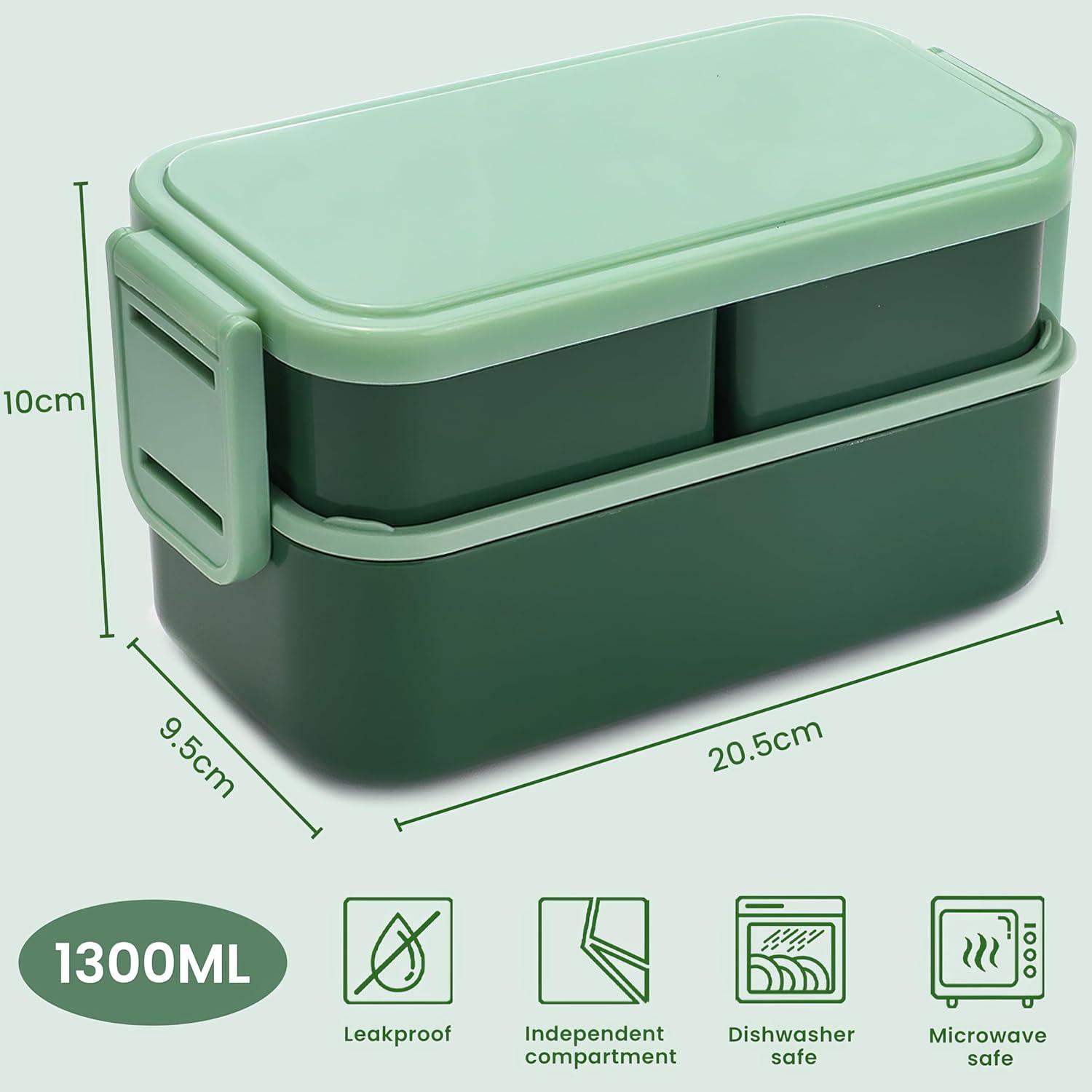 Bugucat Brotdose Kinder 1300ML 2in1 Lunchbox 3 Fächer