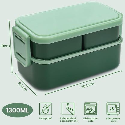 Bugucat Brotdose Kinder 1300ML 2in1 Lunchbox 3 Fächer