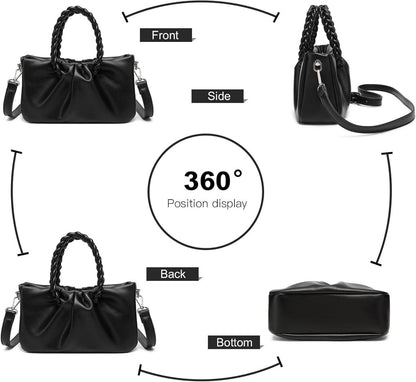 Miss Lulu Damen Umhängetasche Schultertasche PU Leder Henkel