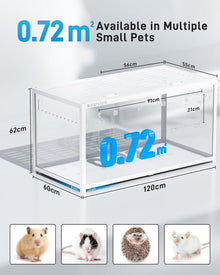 Hamsterkäfig 3.0 Metall Rattenkäfig Groß Stapelbar 120L x