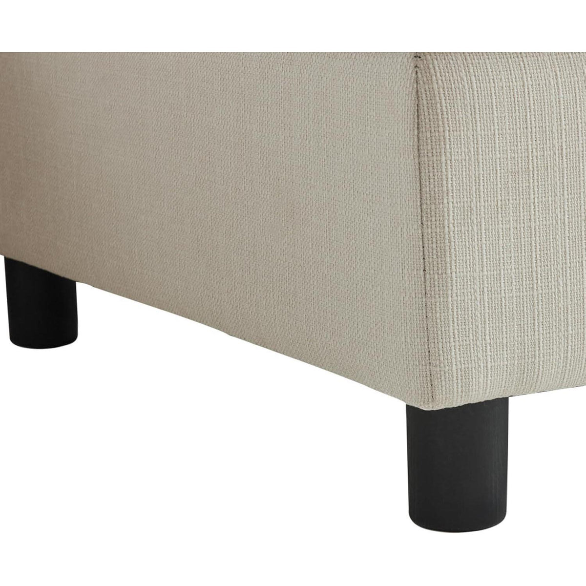 Modernes Dreisitzer-Sofa mit Fußhocker – Beige