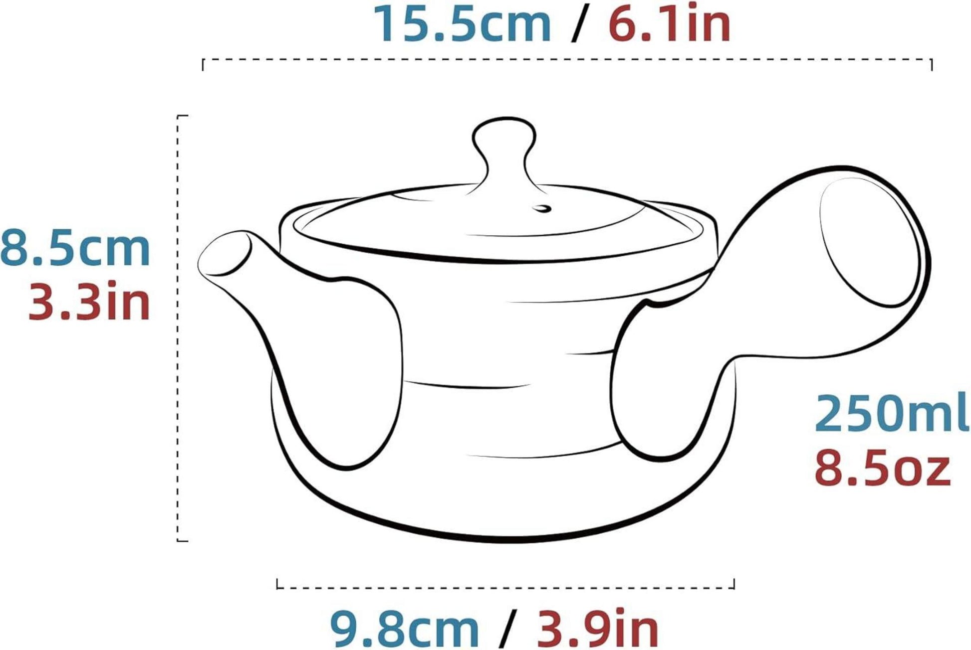 TEANAGOO Keramik Teekanne mit Teefilter für losen Tee 8,5oz