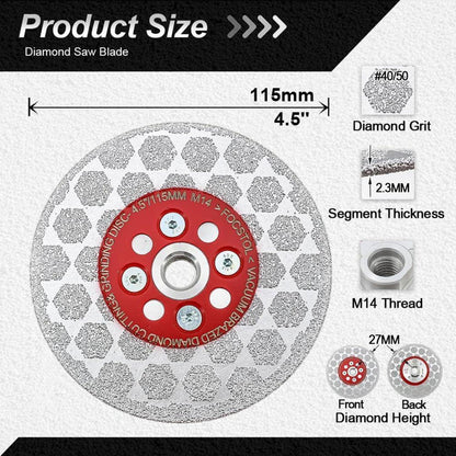 Diamant-Trennscheibe 115mm für Winkelschleifer, 5 Stück