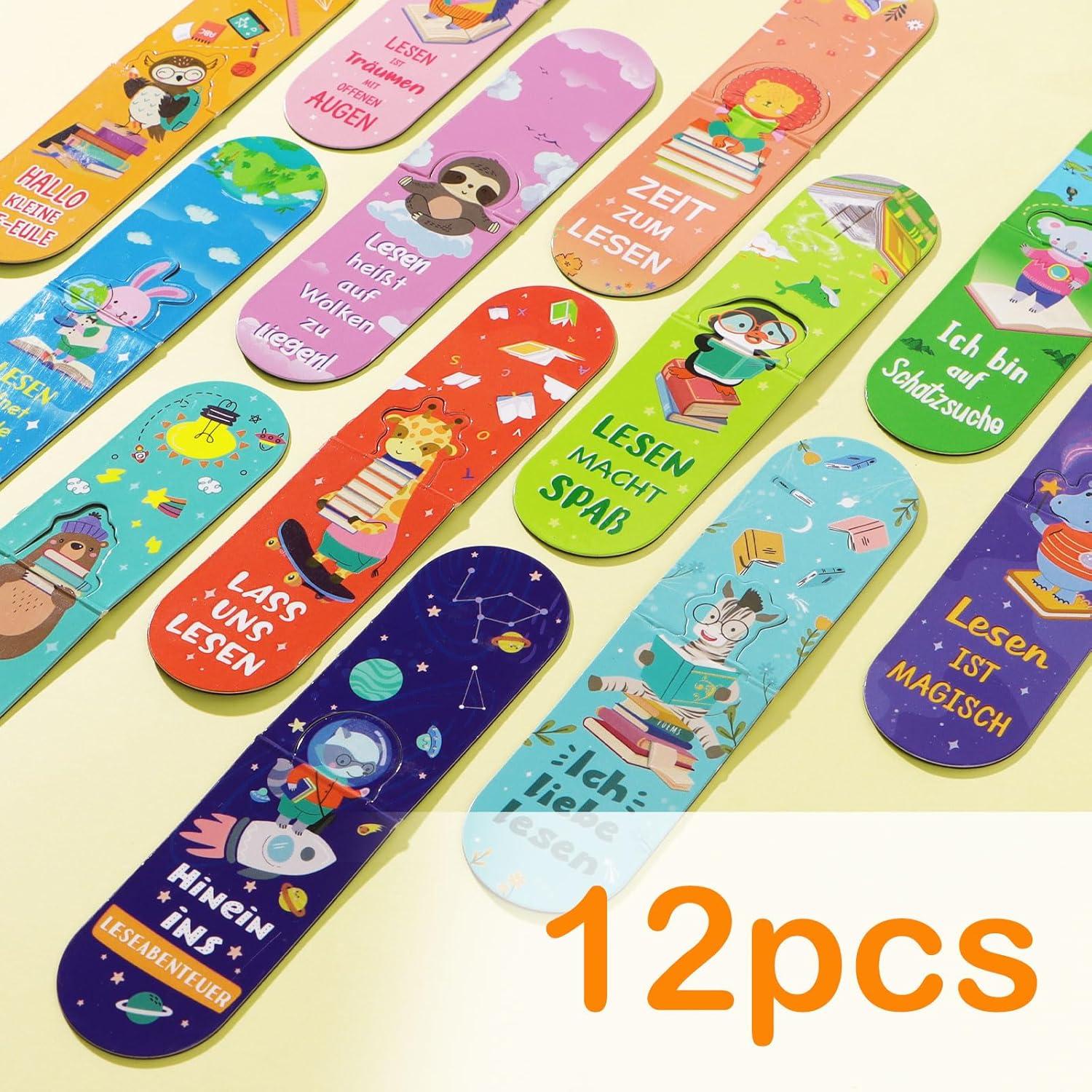 Magnetische Tiere Lesezeichen Kinder 12 Stück inkl. Sprüchen