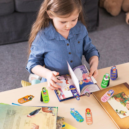 12er Set Magnetische Tiere Lesezeichen mit Sprüchen - Schultüte