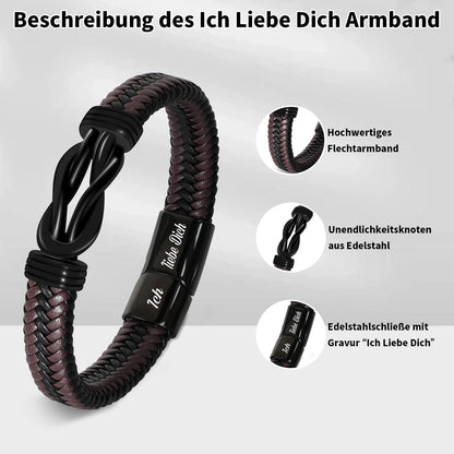 Armband "Ich liebe dich" - Geschenk für Ihn in Lederoptik