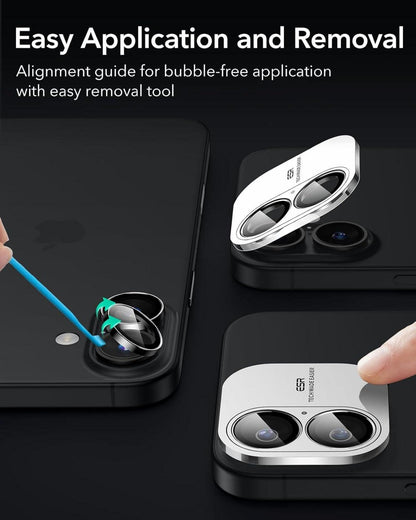 Kameralinsenschutz für iPhone 16/16 Plus, Schutzfolien Glas 2er Pack