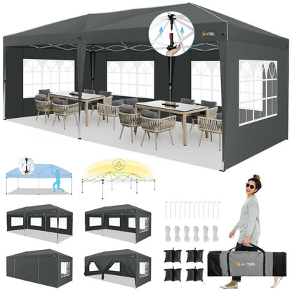 Pavillon 3x6 mit Seitenwänden – Wasserdicht & Stabil für Garten & Party