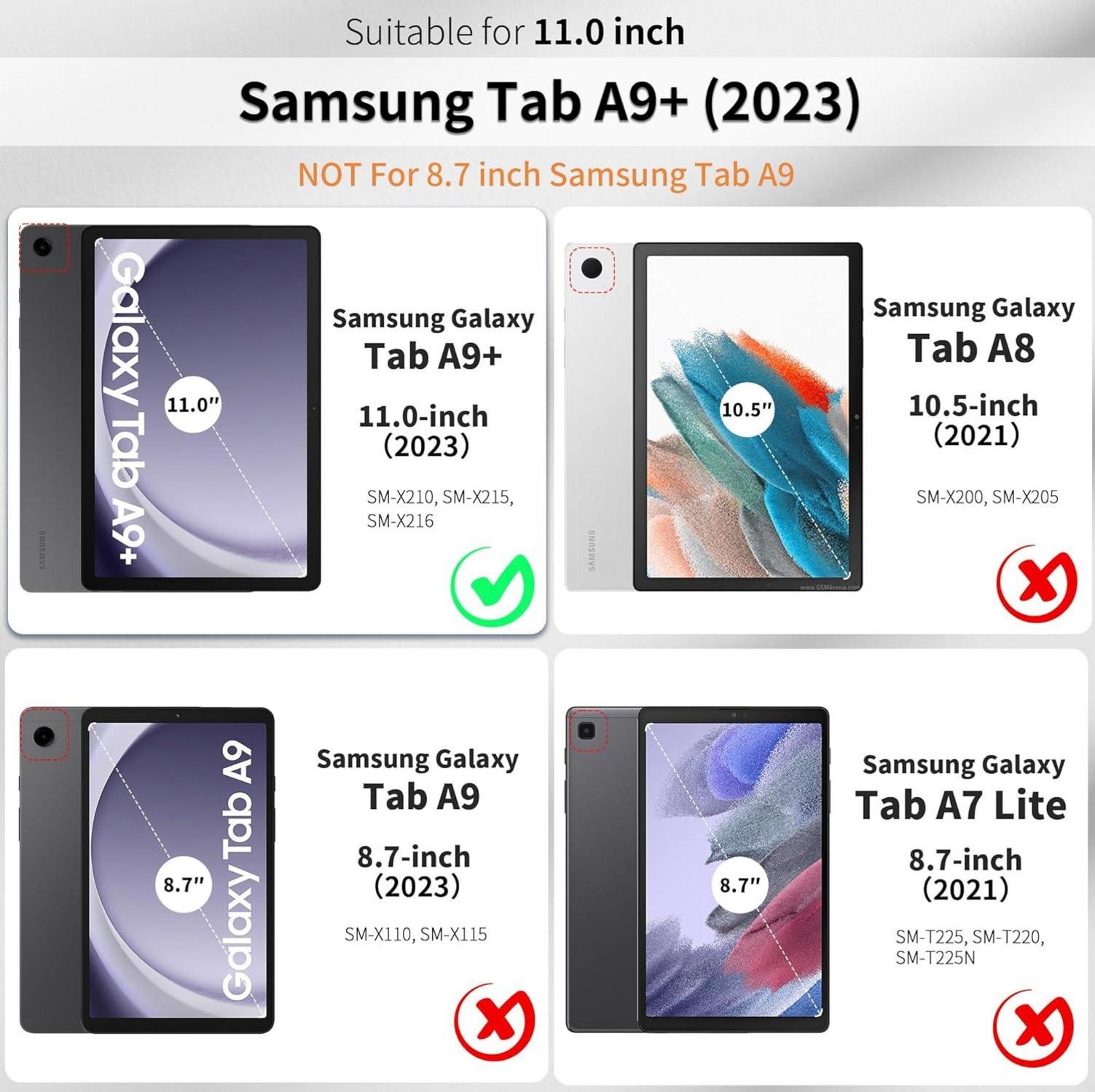 Hülle für Samsung Galaxy Tab A9+ Plus 11 Zoll 2023